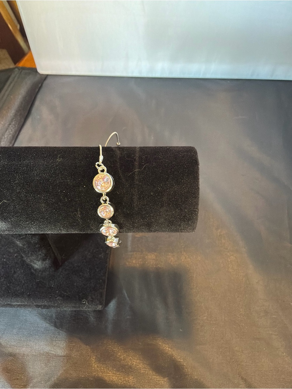 Pink Crystal Drop Earrings